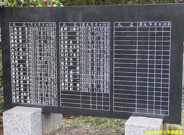 松澤教会会員墓地　墓誌7